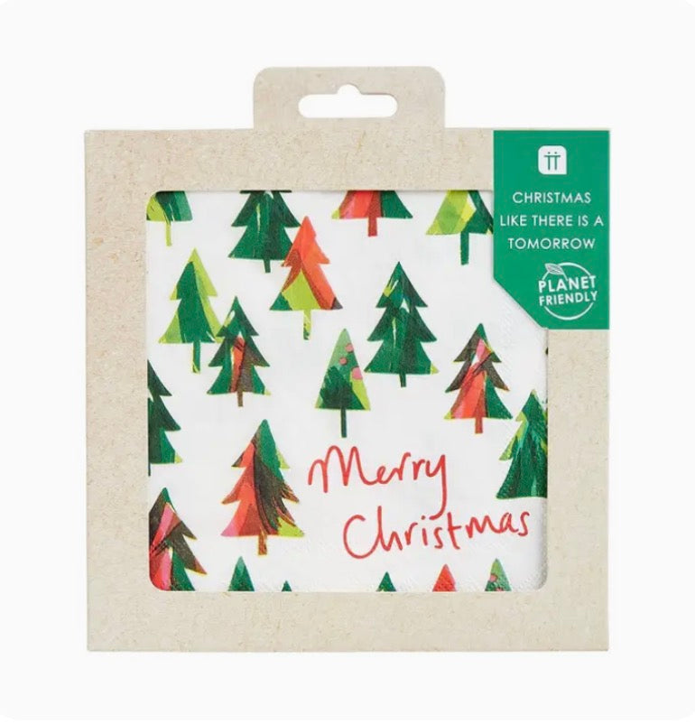 Christmas tree printed napkins - 33cm x 33cm