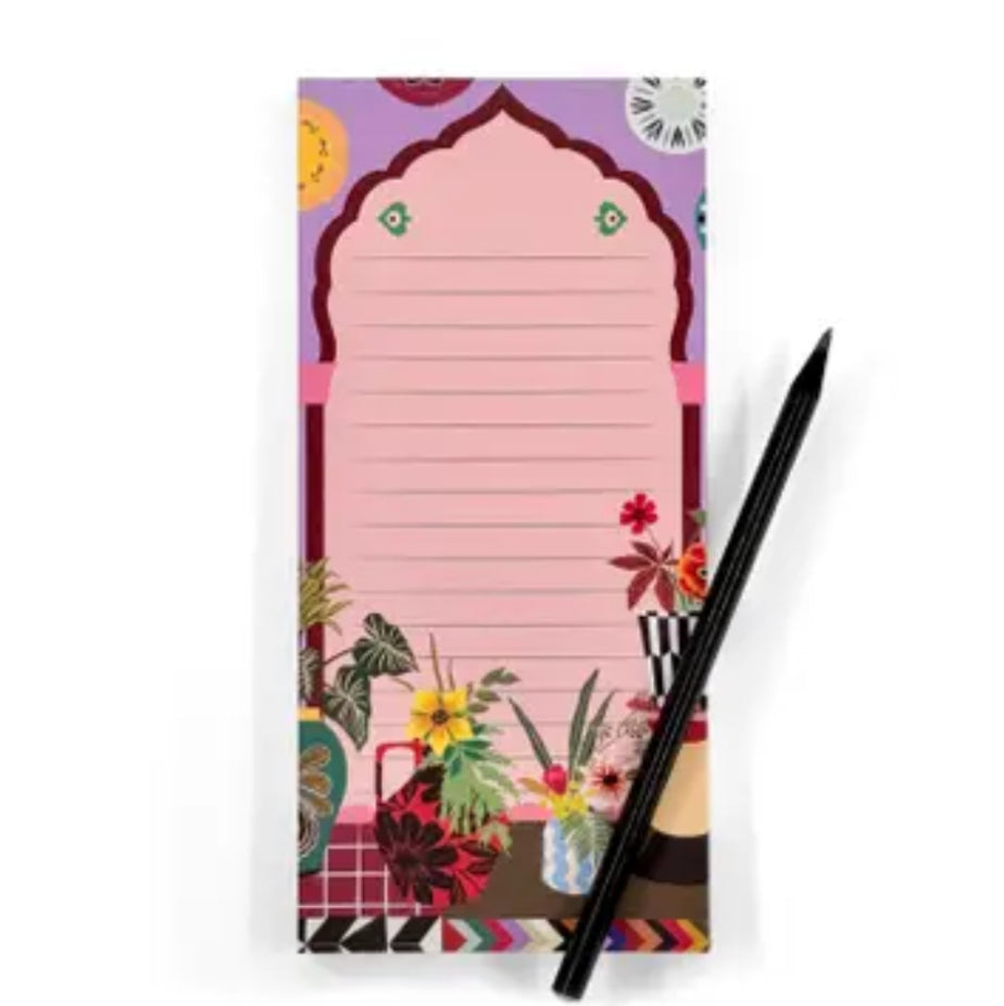 Interior botanical to-do list notepad