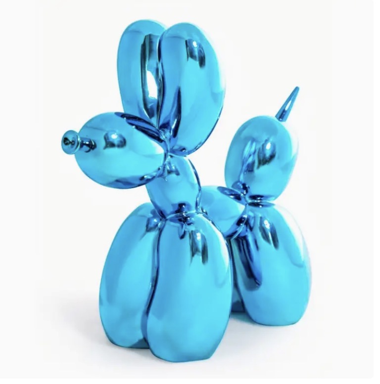 Blue metallic balloon dog