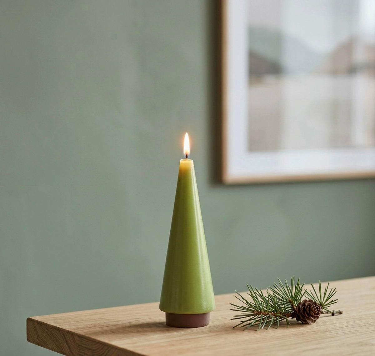 Handmade medium winter fir candle