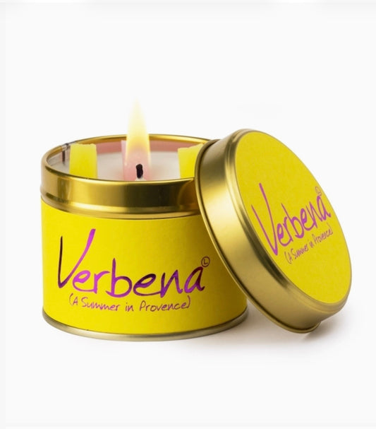 Verbena tin candle