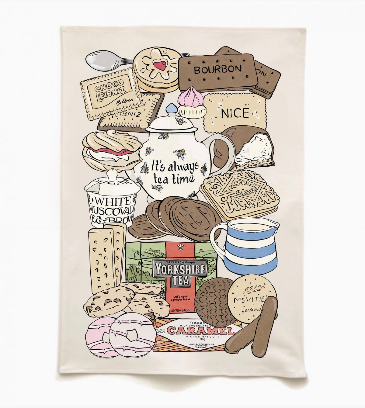 Tea and biscuits tea towel