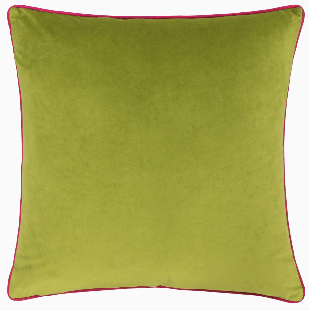 Velvet cushion 55cm x 55cm - lime/hot pink