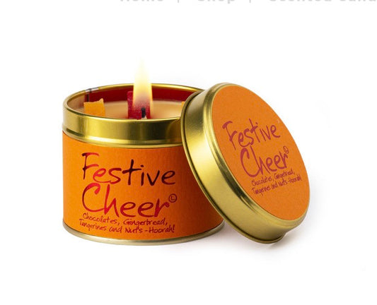 Festive cheer tin candle