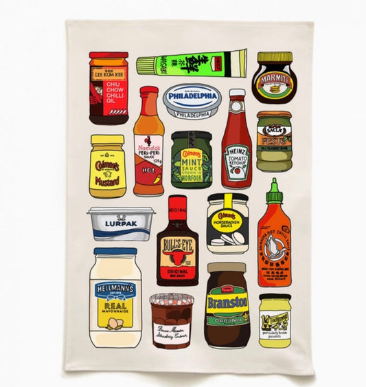 Condiments tea towel