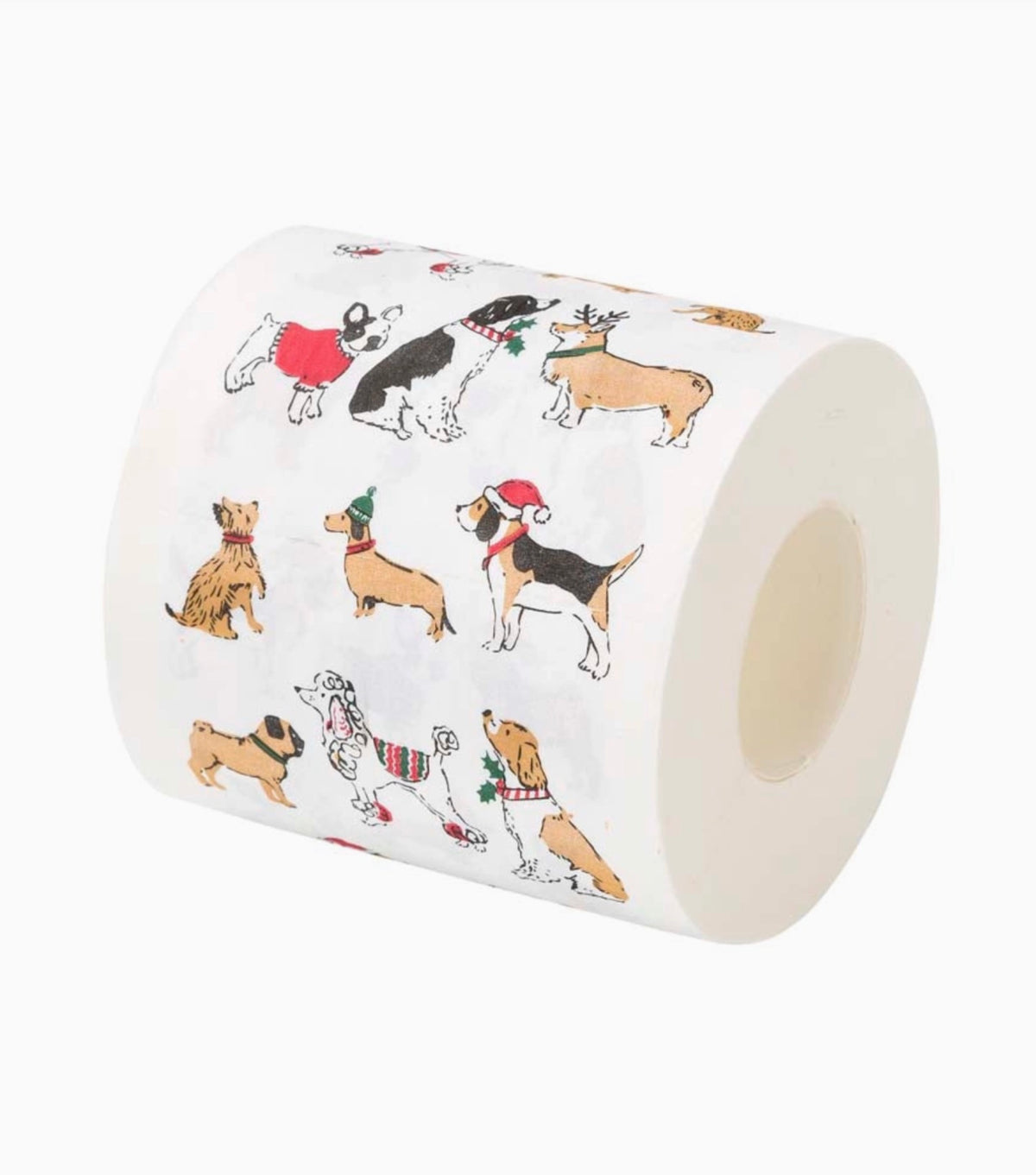 Christmas dog toilet roll