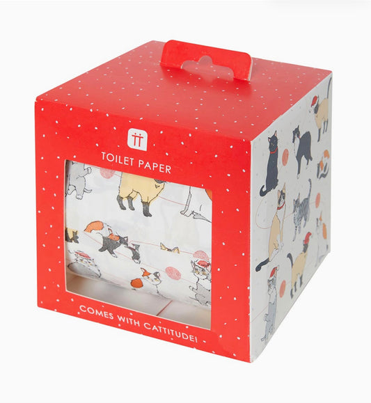 Christmas cat toilet roll