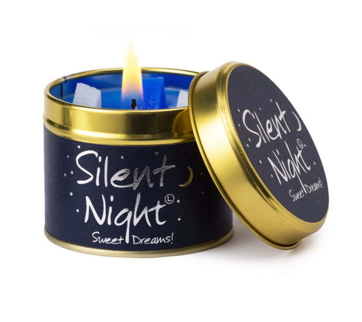 Silent night tin candle