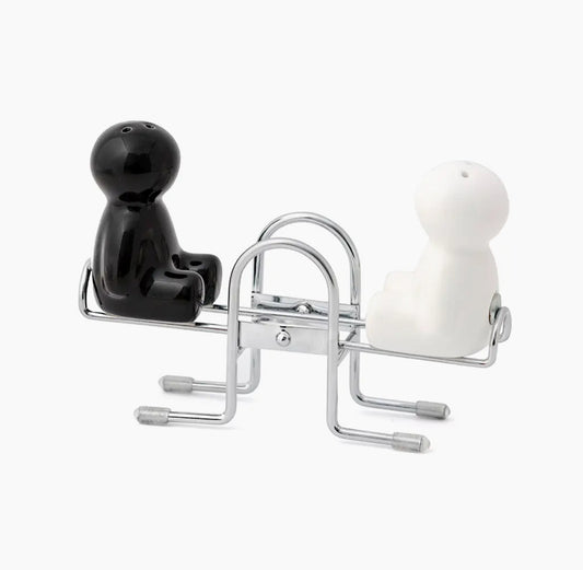 Ceramic salt and pepper seesaw